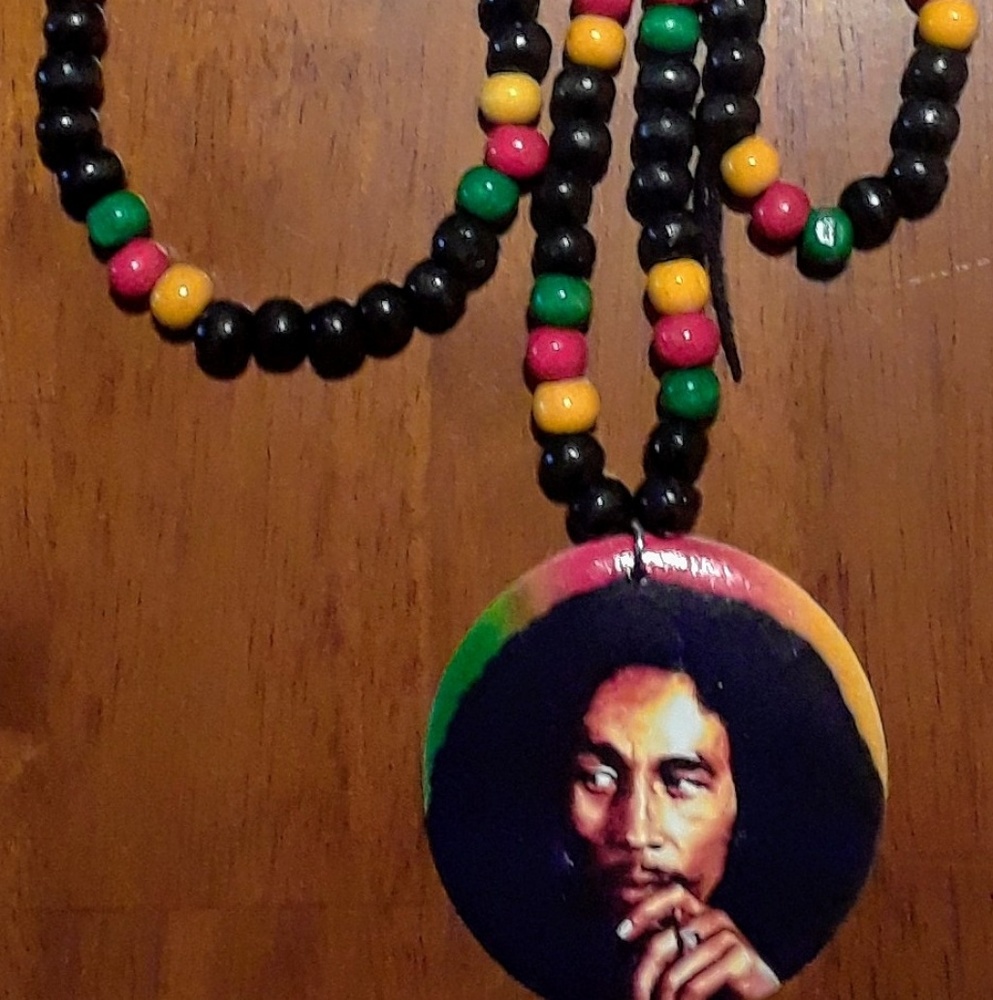 Hand made Bob Marley Necklace and Bracelet Set